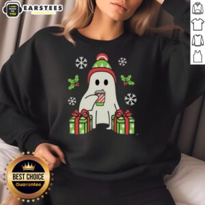 Adorable Cute Christmas Ghost Sweatshirt featuring a playful ghost design perfect for festive holiday wear.