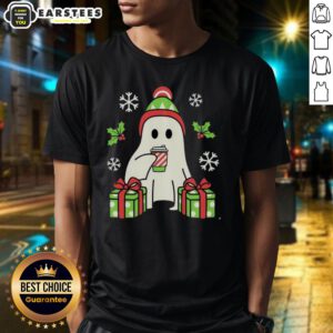 Cute Christmas Ghost T-Shirt featuring a playful ghost design, perfect for festive holiday celebrations.