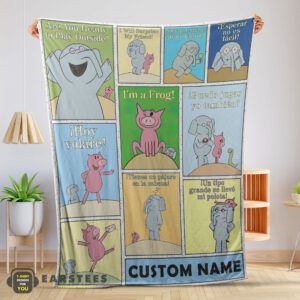 Good Cartoon Elephant & Piggie Blanket Fleece Customized Blanket