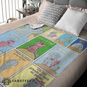 Alternative view of Good Cartoon Elephant & Piggie Blanket Fleece Customized Blanket