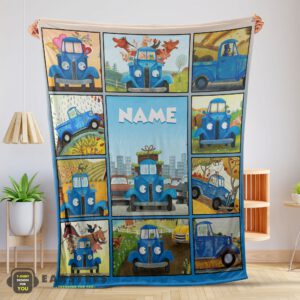 Good Cartoon Little Blue Truck Cute Blanket Fleece Customized Blanket