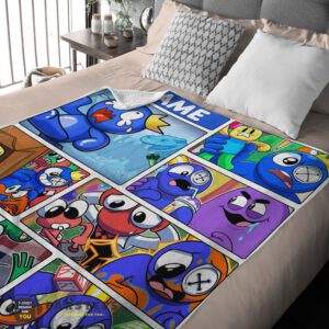 Alternative view of Good Cartoon Rainbow Friends Roblox Blanket Fleece Customized Blanket