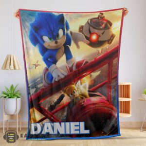 Good Cartoon Sonic With Friends Blanket Fleece Customized Blanket