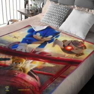 Alternative view of Good Cartoon Sonic With Friends Blanket Fleece Customized Blanket