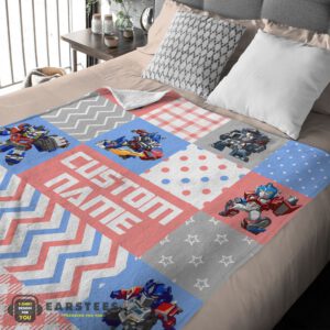 Alternative view of Good Chibi Optimus Prime Transformers Pattern Blanket Fleece Customized Blanket