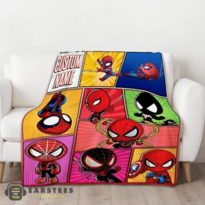 Alternative view of Good Chibi Spider Man Characters Collage Blanket Fleece Customized Blanket