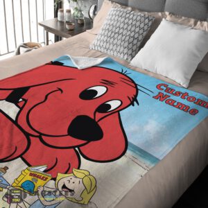 Alternative view of Good Clifford's Puppy Days Emily Elizabeth Beach Blanket Fleece Customized Blanket