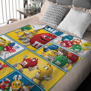 Alternative view of Good Colorful Candy M&M's Character Collage Blanket Fleece Customized Blanket