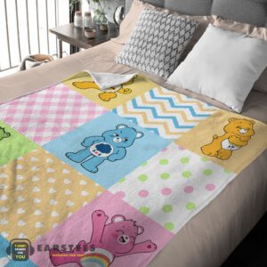 Alternative view of Good Colorful Care Bears Patchwork Blanket Fleece Customized Blanket