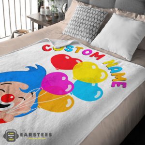 Alternative view of Good Colorful Plim Plim Cheerful Clown Balloons Blanket Fleece Customized Blanket