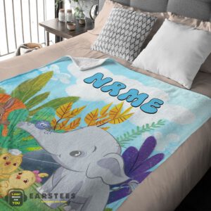 Alternative view of Good Cute Elephant Safari Animal for Boys Customized Blanket