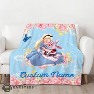 Alternative view of Good Disney Alice & The White Rabbit Alice In Wonderland Blanket Fleece Customized Blanket