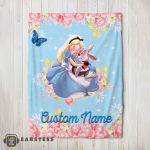 Good Disney Alice & The White Rabbit Alice In Wonderland Blanket Fleece Customized Blanket