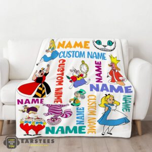 Alternative view of Good Disney Alice in Wonderland All Character Blanket Fleece Customized Blanket