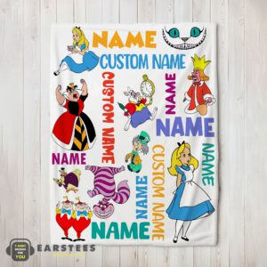 Good Disney Alice in Wonderland All Character Blanket Fleece Customized Blanket