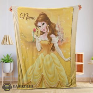 Good Disney Belle Princess Blanket Fleece Customized Blanket