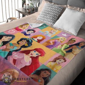 Alternative view of Good Disney Cartoon All Princess Characters Blanket Fleece Customized Blanket