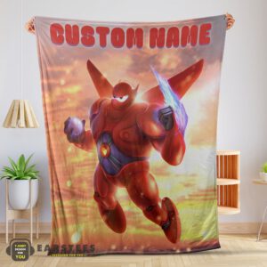 Good Disney Cartoon Big Hero 6 Red Baymax Blanket