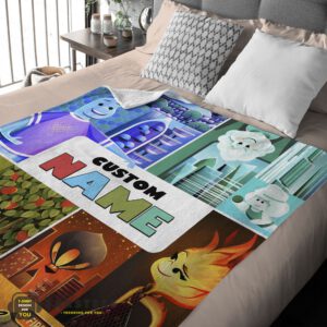 Alternative view of Good Disney Cartoon Elemental Ember Wade Lutz Clod Blanket Fleece Customized Blanket