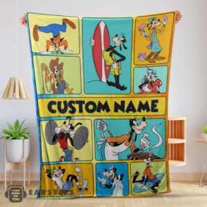 Good Disney Cartoon Goofy With Friends Blanket Fleece Customized Blanket