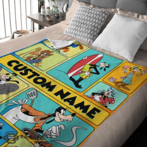 Alternative view of Good Disney Cartoon Goofy With Friends Blanket Fleece Customized Blanket