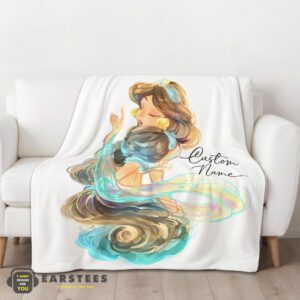 Alternative view of Good Disney Cartoon Jasmine Princess Blanket Fleece Customized Blanket