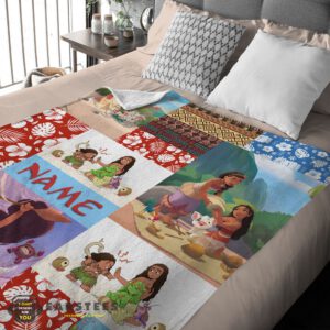 Alternative view of Good Disney Cartoon Moana Family With Friends Blanket Fleece Customized Blanket