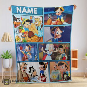 Good Disney Cartoon Pinocchio With Friends Blanket Fleece Customized Blanket