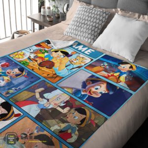 Alternative view of Good Disney Cartoon Pinocchio With Friends Blanket Fleece Customized Blanket