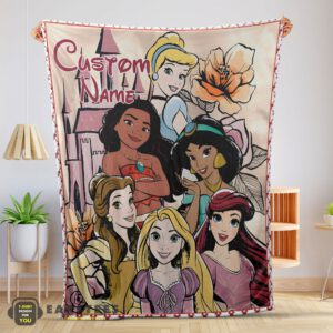Good Disney Cartoon Princess Characters Blanket Fleece Customized Blanket
