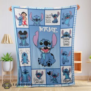 Good Disney Cartoon Stitch With Friends Blanket – Customize Blanket