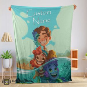 Good Disney Cartoon Summer of Luca With Friends Blanket Fleece Customized Blanket