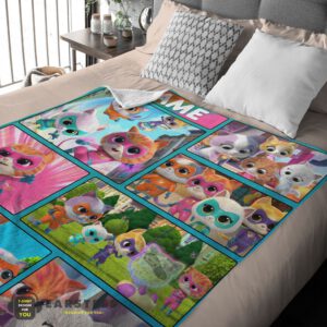 Alternative view of Good Disney Cartoon SuperKitties With Friends Blanket Fleece Customized Blanket