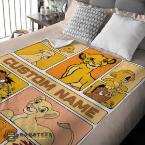 Alternative view of Good Disney Cartoon The Lion King Simba With Friends Blanket Fleece Customized Blanket