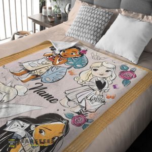 Alternative view of Good Disney Chibi Moana Alice Tinker Bell Pocahontas Blanket Fleece Customized Blanket