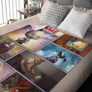 Alternative view of Good Disney Chicken Little Collage Poster Blanket Fleece Customized Blanket