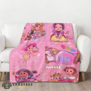 Alternative view of Good Disney Cute Kids Princess Sketches Blanket Fleece Customized Blanket
