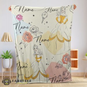 Good Disney Elegant Princess Belle Pretty Blanket Fleece Customized Blanket