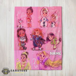 Good Disney Kids Princess Sketches Blanket Fleece Customized Blanket