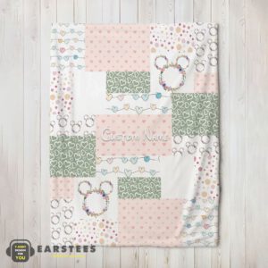 Good Disney Mickey Logo Heart Texture Blanket Fleece Customized Blanket