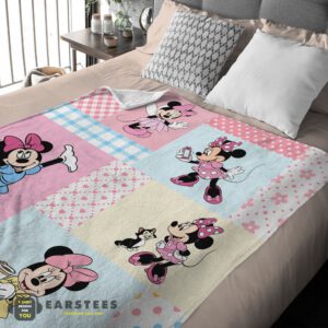 Alternative view of Good Disney Minnie Mouse Patchwork Pattern Blanket Fleece Customized Blanket