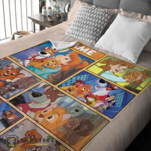 Alternative view of Good Disney Oliver & Company Jenny Foxworth Oliver Dodger With Friends Blanket Fleece Customized Blanket
