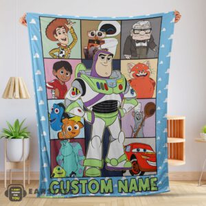Good Disney Pixar Toy Story Buzz Lightyear With Friends Blanket Fleece Customized Blanket