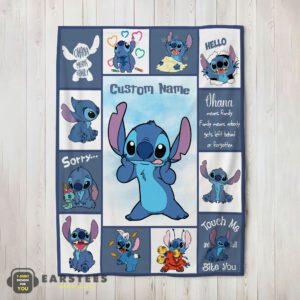 Good Disney Playful Stitch Collage Blanket Fleece Customized Blanket