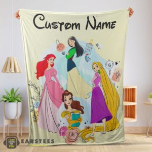 Good Disney Princess Ariel Mulan Rapunzel Belle Princess Blanket Fleece Customized Blanket