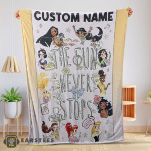 Good Disney Princess The Fun Never Stops Blanket Fleece Customized Blanket