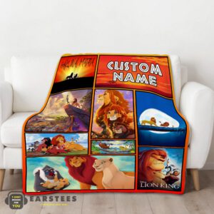 Alternative view of Good Disney Simba Mufasa Timon Pumbaa The Lion King Collage Blanket Fleece Customized Blanket