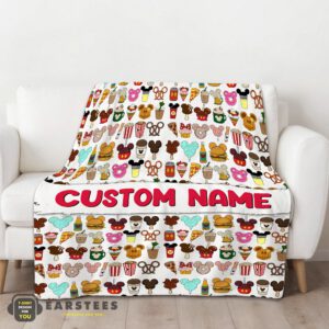 Alternative view of Good Disney Snack Club Food Pattern Blanket Fleece Customized Blanket