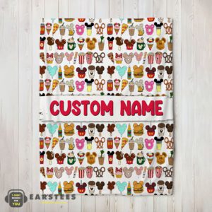 Good Disney Snack Club Food Pattern Blanket Fleece Customized Blanket