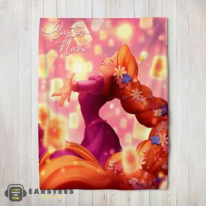 Good Disney Tangled Rapunzel Lanterns Of Light Blanket Fleece Customized Blanket